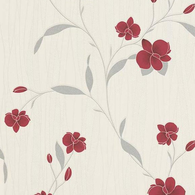 Red white wallpaper flowers leaves free wallpaper - medium preview image