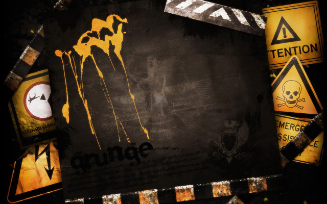 Black yellow sign skull grunge free wallpaper - medium preview image