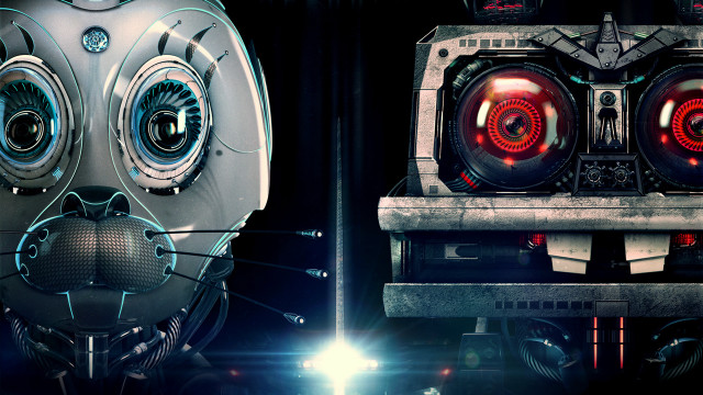 Futuristic machine red lights robot free wallpaper - medium preview image