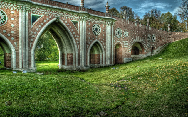 Gothic architecture clock building hill free wallpaper - medium preview image