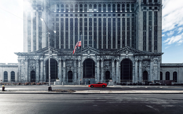 Red car cityscape tokyo architecture free wallpaper - medium preview image