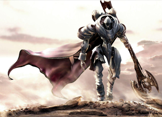 Knight sword shield hill clouds free wallpaper - medium preview image