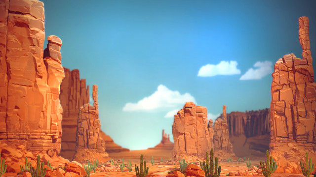 Desert rocks cactus sky architecture free wallpaper - medium preview image