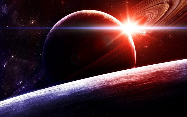Space planet star horizon light #2 free wallpaper - medium preview image