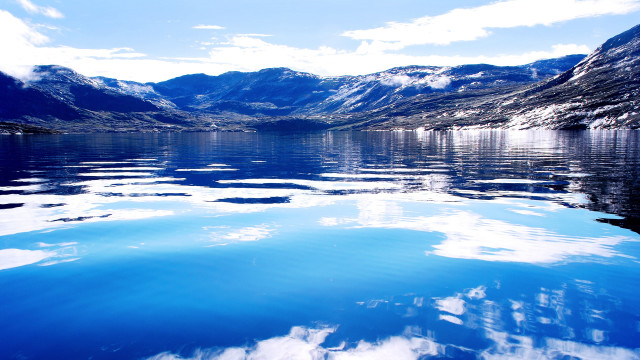 Lake mountains blue sky clouds #21 free wallpaper for desktop - medium preview image