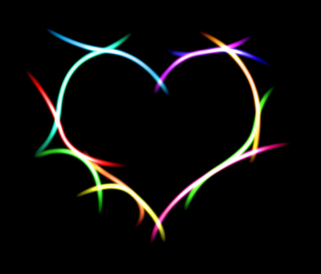 Heart black background rainbow lightning free wallpaper - medium preview image