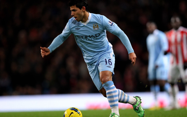 Soccer player blue uniform kicking free wallpaper - medium preview image