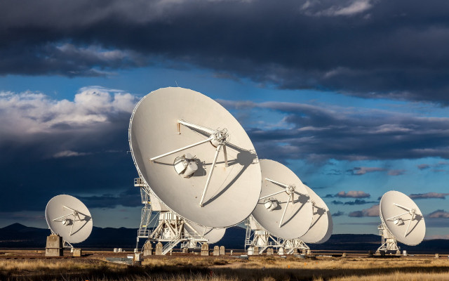 Satellite dishes mountains cloudy sky free wallpaper - medium preview image
