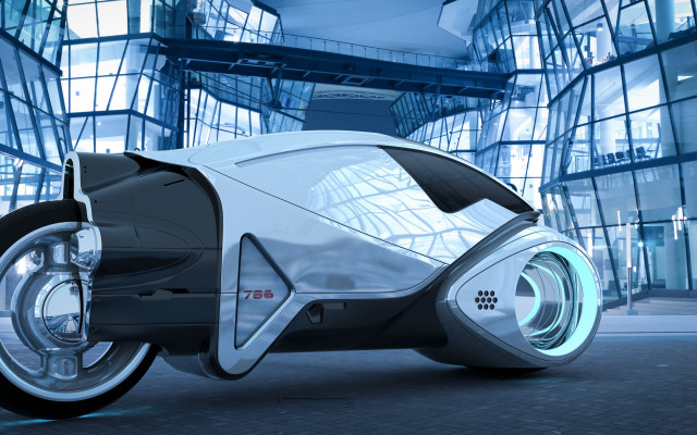 Futuristic car glass building circular free wallpaper - medium preview image