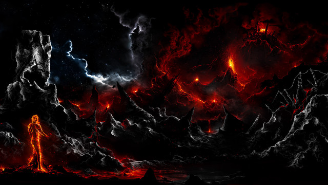 Lava woman gothic firestorm embers free wallpaper - medium preview image