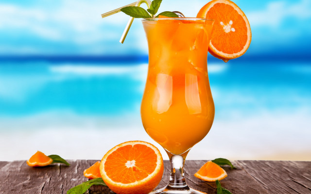 Orange juice mint slice beach #2 free wallpaper - medium preview image
