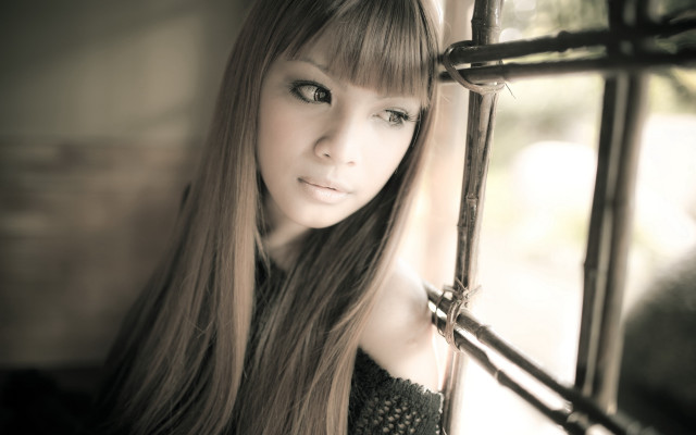 Woman longhair window sad gothic free wallpaper - medium preview image