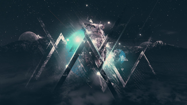 Triangle sky stars mountain abstract free wallpaper - medium preview image