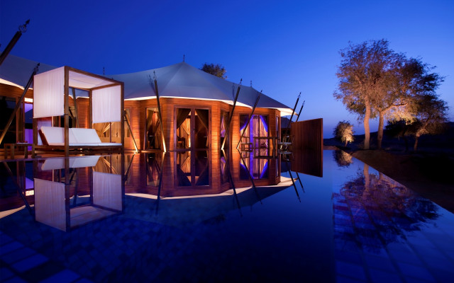 Large building pool night lights free wallpaper - medium preview image
