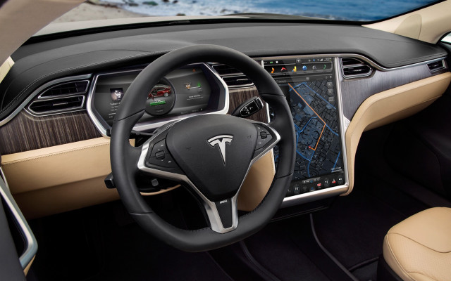 Car dashboard ocean panfuturism UE5 free wallpaper - medium preview image