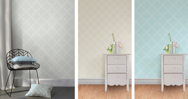 White dresser blue wall vase free wallpaper - medium preview image