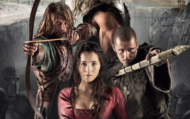 Group people cave bow arrow free wallpaper - medium preview image