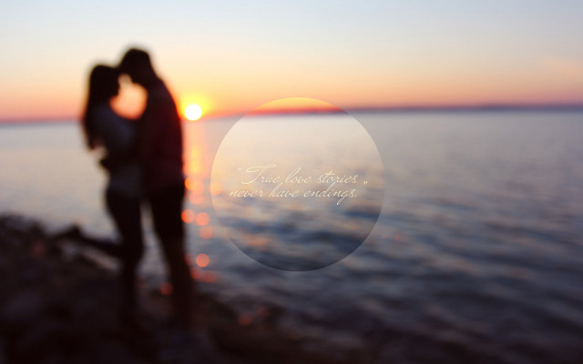 Beach kiss sunset reflection ocean free wallpaper - medium preview image