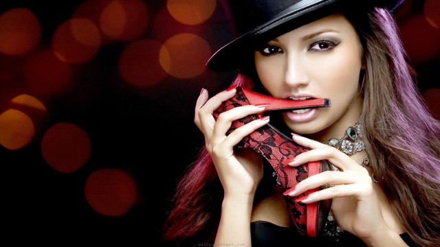 Woman top hat red object free wallpaper - medium preview image