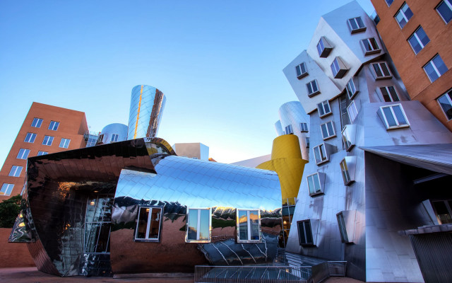 Building windows staircase cityscape deconstructivism free wallpaper - medium preview image