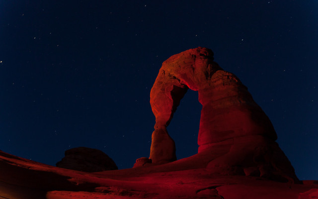 Rock moon star aurora fireflies free wallpaper - medium preview image