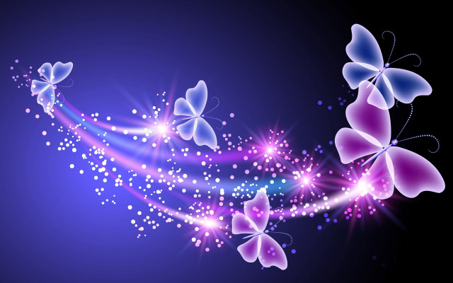 Purple butterflies stars magic realism free wallpaper - medium preview image