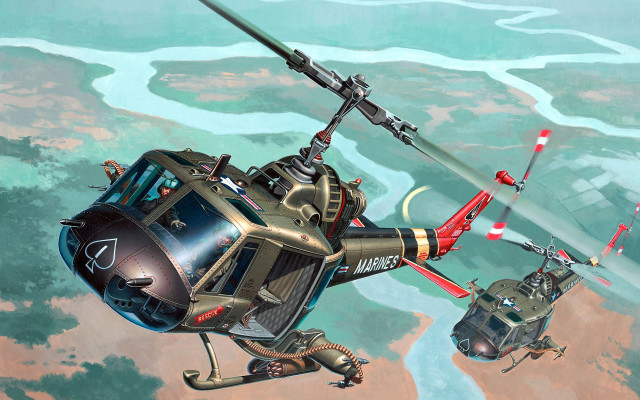 Helicopter river science fiction mecha free wallpaper - medium preview image