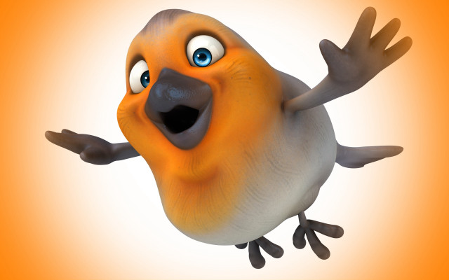 Surprised bird chica macnab blue free wallpaper - medium preview image
