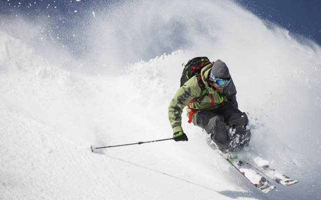 Skiing astronaut military snow night free wallpaper - medium preview image