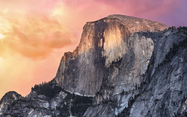 Mountain rock face sunset cloudy free wallpaper - medium preview image