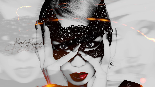 Gothic masked woman redlipstick blackwhite free wallpaper - medium preview image