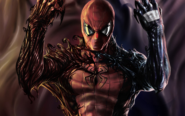 Man spider suit hands up free wallpaper - medium preview image