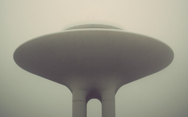 Tall white building tower foggy free wallpaper - medium preview image