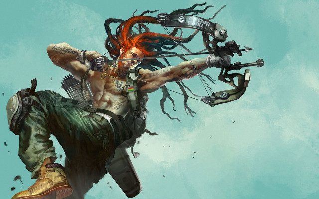 Weird haired man bow skull free wallpaper - medium preview image