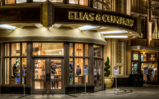 Storefront clock night lights circular free wallpaper - medium preview image