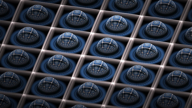 Blue silver squares holography raytrace free wallpaper - medium preview image