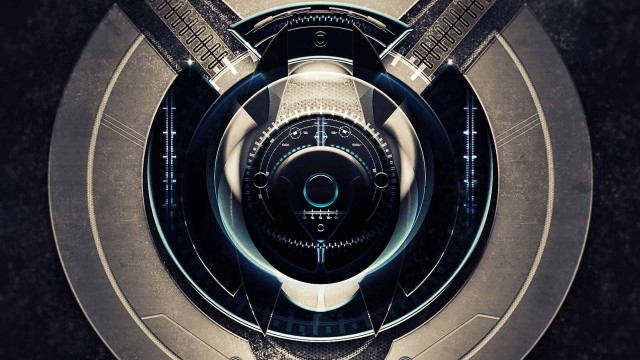 Futuristic machine gear blades planet free wallpaper - medium preview image