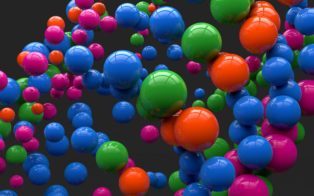 Colorful balls floating raytraced artist free wallpaper - medium preview image