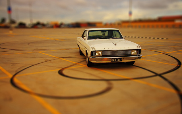 White car parking lot sunset #4 free wallpaper - medium preview image