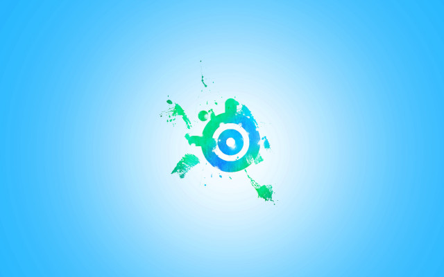 Blue turtle white circle minimalist free wallpaper - medium preview image