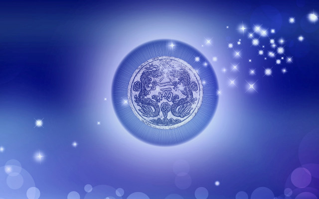 Blue starry moon galaxy bokeh free wallpaper - medium preview image