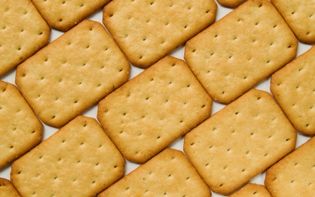 Crackers closeup white background hyperrealism free wallpaper - medium preview image