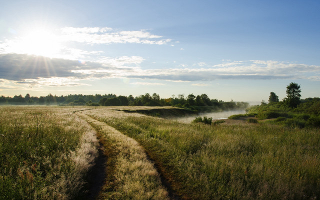Dirt road field sun horizon #2 free wallpaper - medium preview image
