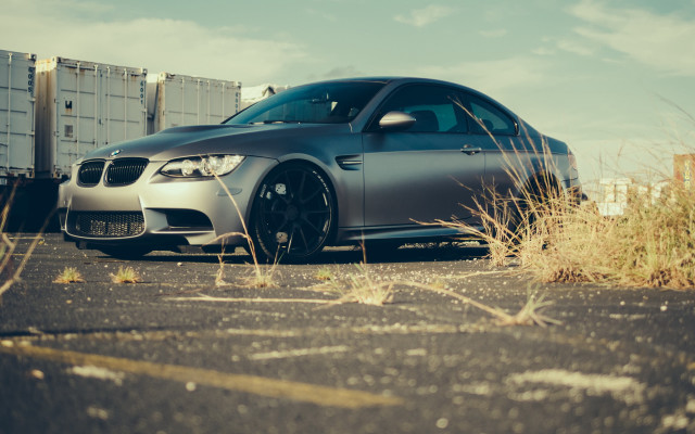 Silver car parking lot train free wallpaper - medium preview image
