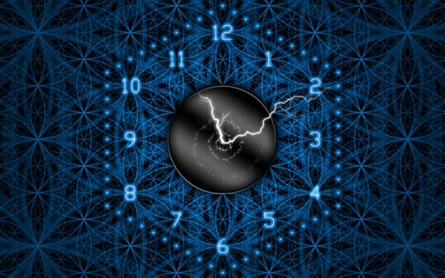 Clock lightning blue stars circles free wallpaper - medium preview image