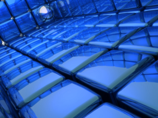 Blue abstract squares ball moonlight free wallpaper - medium preview image