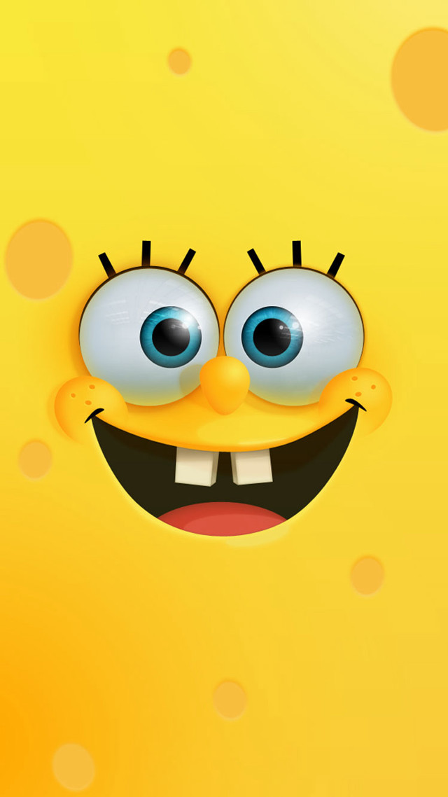 Yellow cartoon face smile bubbles free wallpaper - medium preview image