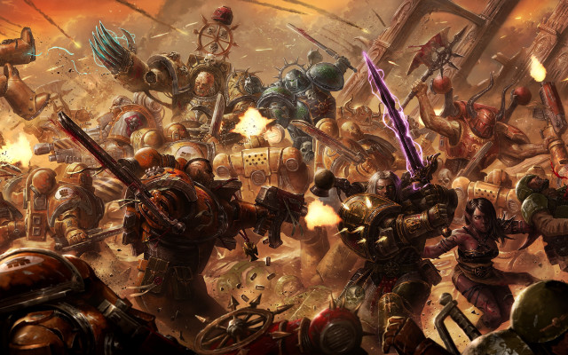 Warhammers battle flames antipodeans armor free wallpaper - medium preview image