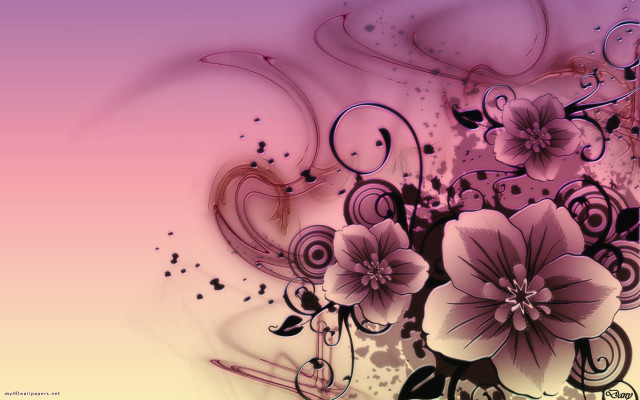 Flowers swirls painting art colorful free wallpaper - medium preview image
