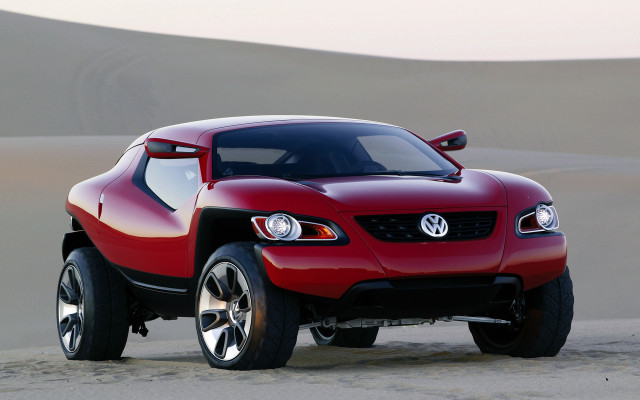 Red car desert sand dunes #2 free wallpaper - medium preview image